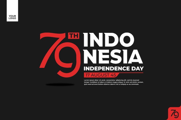 El logotipo del 79o Día de la Independencia de Indonesia