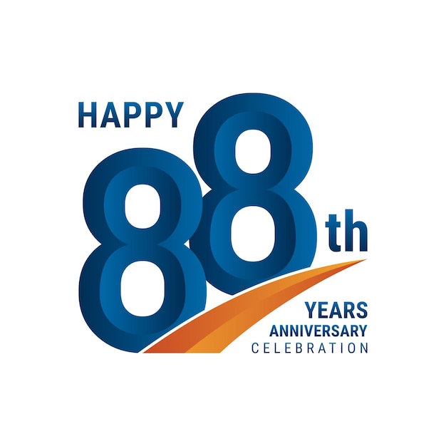 Logotipo del 88 aniversario Diseño de logotipo perfecto para la ilustración de vector de celebración de aniversario