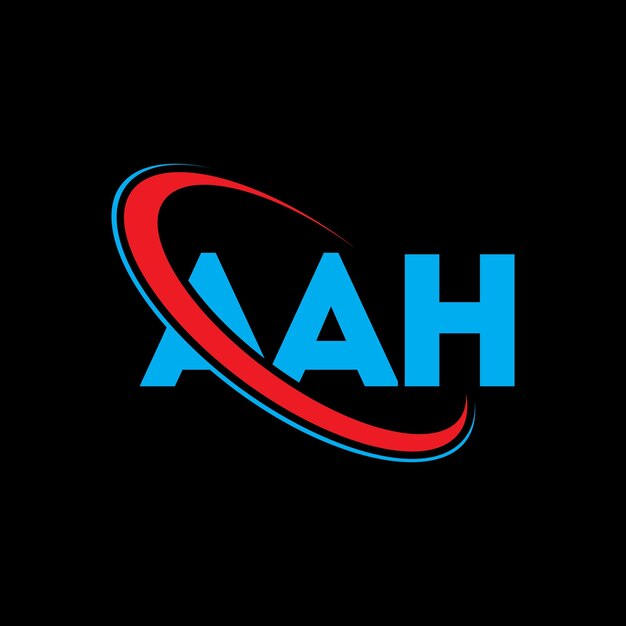 El logotipo de AAH, la letra AAH, el diseño del logotipo de las iniciales AAH, vinculado con un círculo y un monograma en mayúsculas, el logotipo AAH, tipografía para empresas tecnológicas y marcas inmobiliarias.