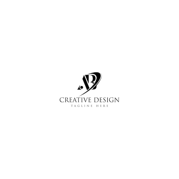 Logotipo ab creativo con logotipo de línea cruzada.