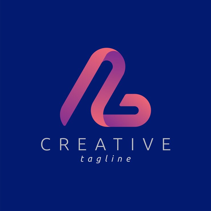Vector logotipo de ab con degradado de color moderno