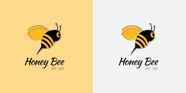 Logotipo de abeja para abejas melíferas y empresas alimentarias.