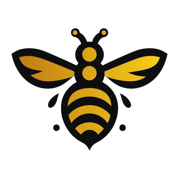 El logotipo de la abeja dorada con contorno negro