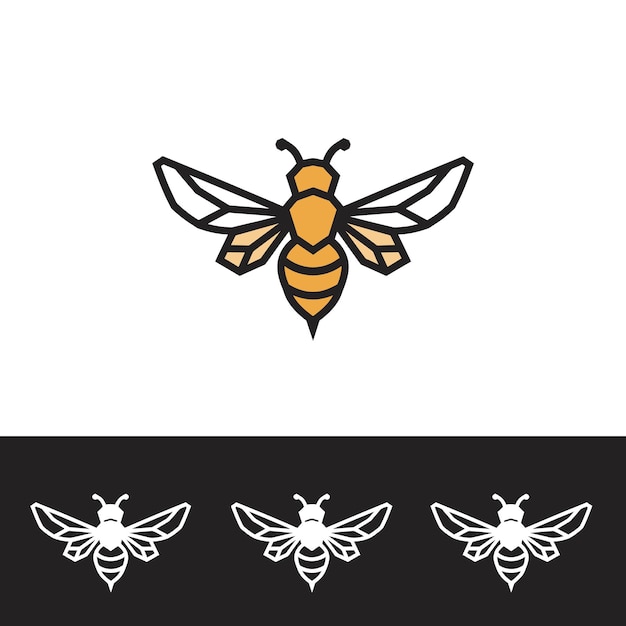 El logotipo de la abeja geométrica