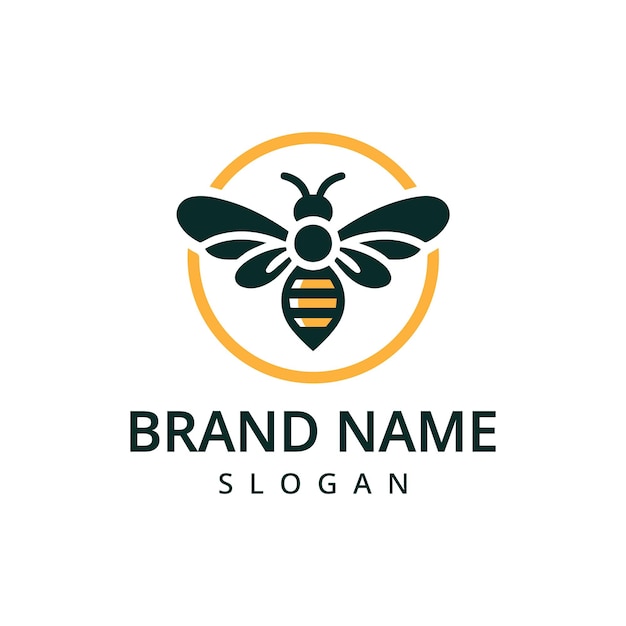 El logotipo de la abeja, el insecto, la miel, el moderno logotipo de negocios minimalista, el icono, el vector editable.