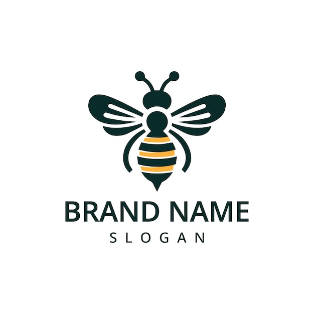 El logotipo de la abeja, el insecto, la miel, el moderno logotipo de negocios minimalista, el icono, el vector editable.