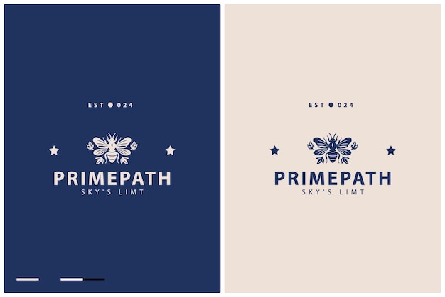 El logotipo de la abeja de miel es de estilo clásico.