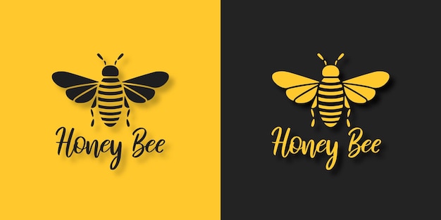 Logotipo de abeja de miel vectorial símbolo de icono vectorial creativo etiquetas y etiquetas de miel orgánica y ecológica con abejas