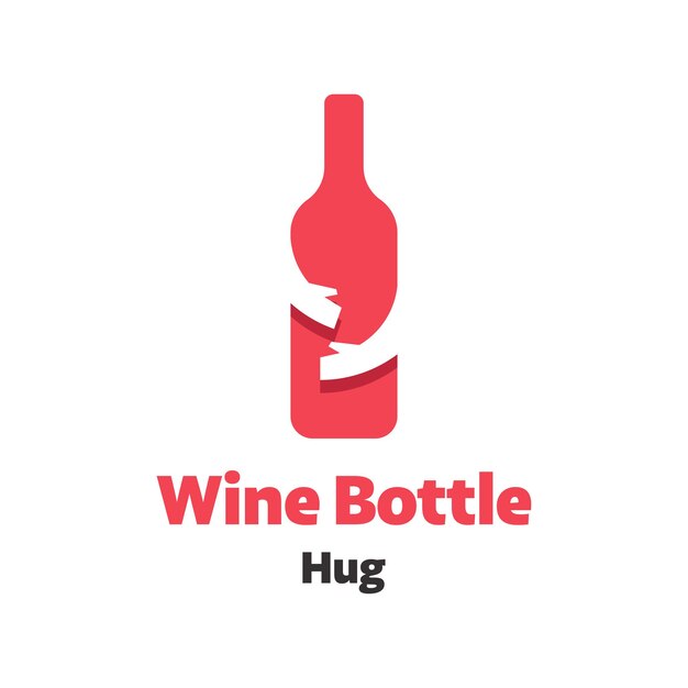 Logotipo de abrazo de botella de vino