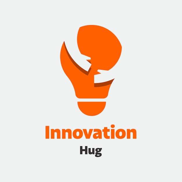 Logotipo de abrazo de innovación