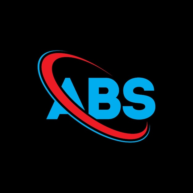 El logotipo ABS (Literatura ABS) Diseño del logotipo de la letra ABS Iniciales Logotipo ABS vinculado con círculo y monograma en mayúsculas Logotipo ABS Tipografía para negocios tecnológicos y marca inmobiliaria