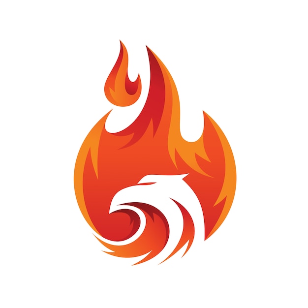 Logotipo abstracto de águila de fuego