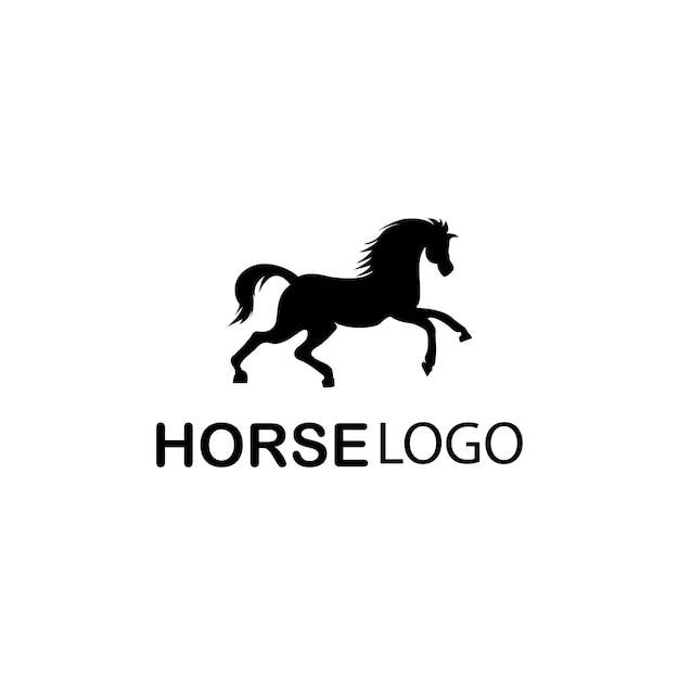 Logotipo abstracto del arte del caballo que salta del vuelo