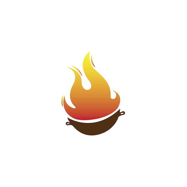 Logotipo abstracto de barbacoa con diseño de parrilla