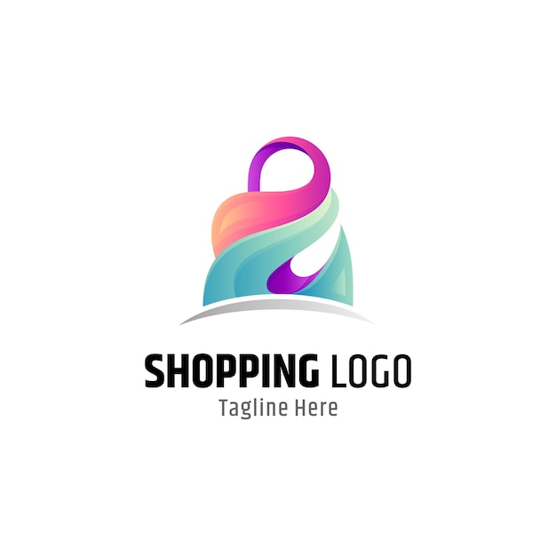 Logotipo abstracto de la bolsa de compras