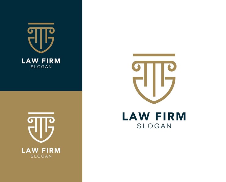 Logotipo abstracto del bufete de abogados Diseño del logotipo del bufetes de abogados con vector de escudo