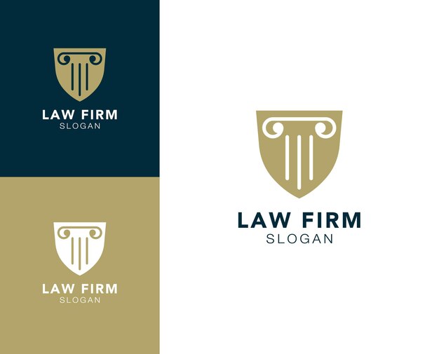 Logotipo abstracto del bufete de abogados Diseño del logotipo del bufetes de abogados con vector de escudo