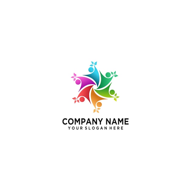 Logotipo abstracto de caridad estilo de vida saludable