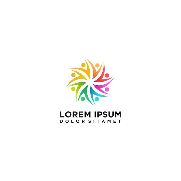 Logotipo abstracto de caridad estilo de vida saludable
