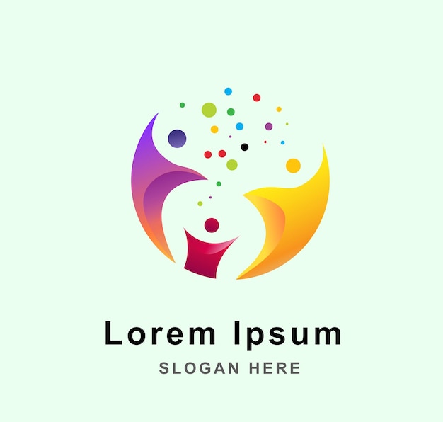 Logotipo abstracto diversidad y unión de personas sociales Logotipo del equipo social