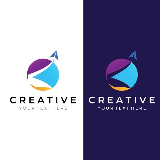 Logotipo abstracto en estilo swoosh con colores modernos. El logotipo se puede utilizar para empresas o empresas. Diseño de vectores de plantillas.
