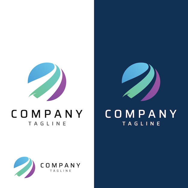 Logotipo abstracto en estilo swoosh con colores modernos. el logotipo se puede utilizar para empresas o empresas. diseño de vectores de plantillas.