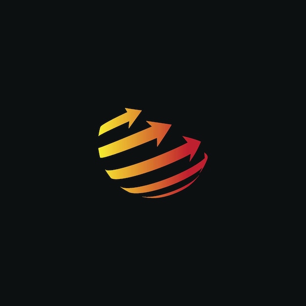 Logotipo abstracto con flechas que forman un círculo colores de gradiente