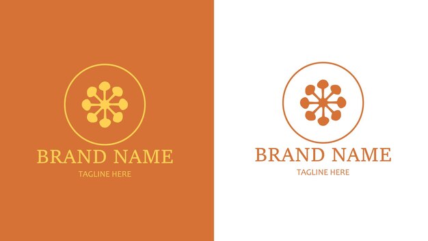 Logotipo abstracto en forma de un vector de flores amarillas
