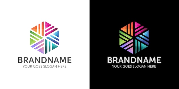 Logotipo abstracto geométrico colorido corporativo