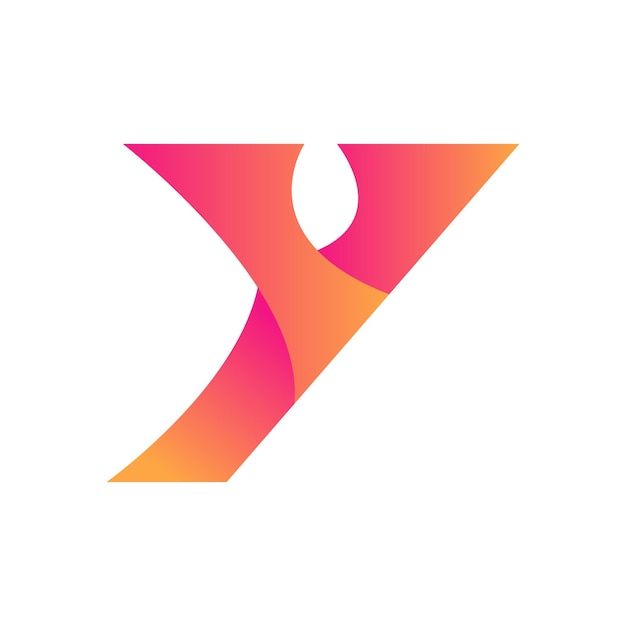 El logotipo abstracto del gradiente de la letra Y