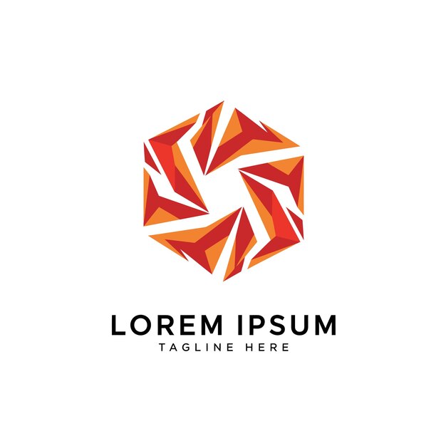 Logotipo abstracto del hexágono