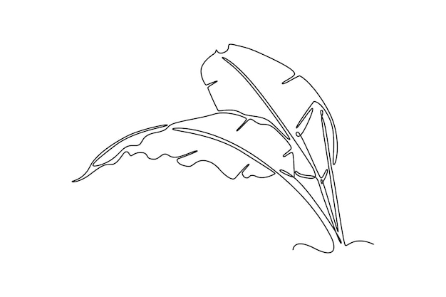 El logotipo abstracto de la hoja de plátano tropical