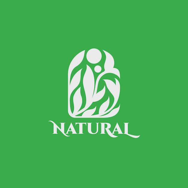 logotipo abstracto de hojas verdes naturales