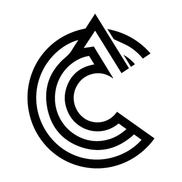 Logotipo abstracto de la letra C
