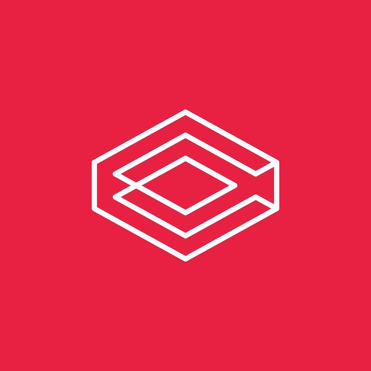 Vector logotipo abstracto de la letra e con estilo monoline