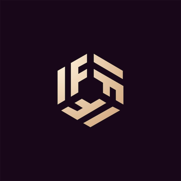 Logotipo abstracto de la letra F del hexágono. Concepto de diseño de logotipo geométrico creativo
