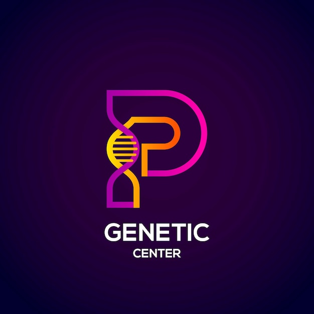 Logotipo abstracto de la letra H con el concepto de ADN genético para la empresa de negocios de laboratorio de ciencias de la medicina