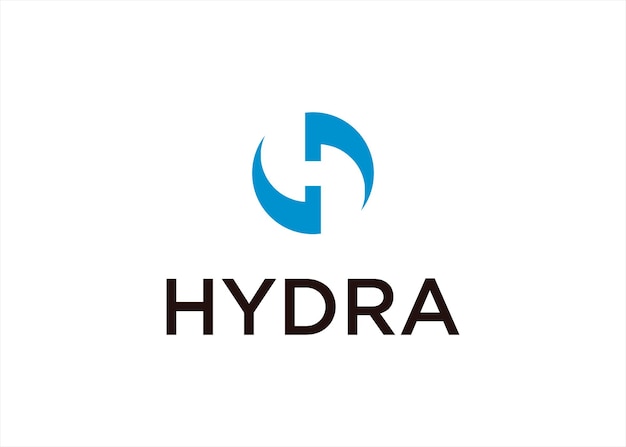 Logotipo abstracto de la letra H con concepto de agua