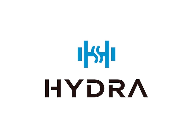 Logotipo abstracto de la letra H con concepto de agua