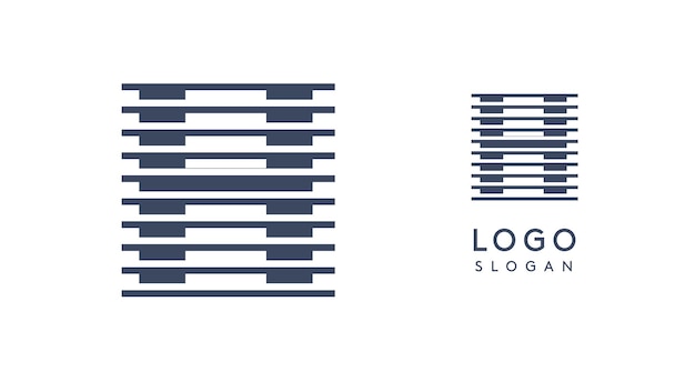 Logotipo abstracto de letra h con líneas horizontales logotipo con efecto a rayas para empresas creativas