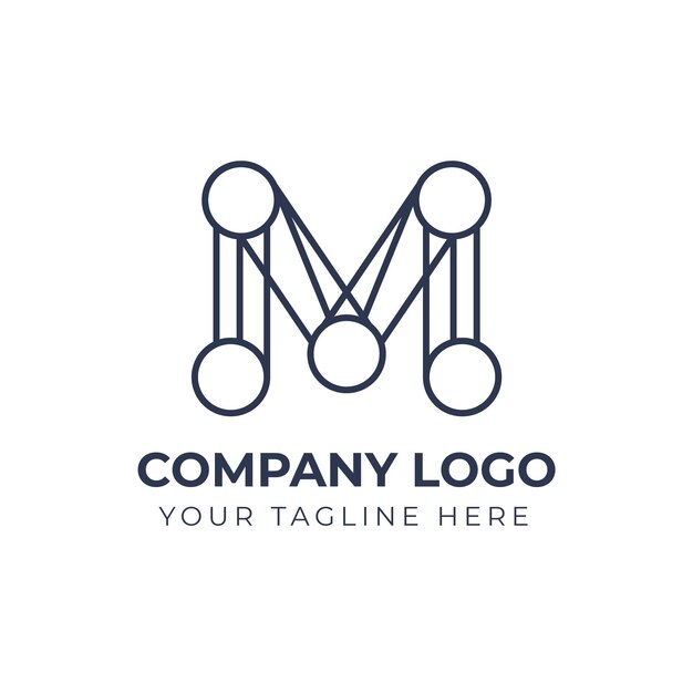 Logotipo abstracto de la letra M para la marca de la empresa