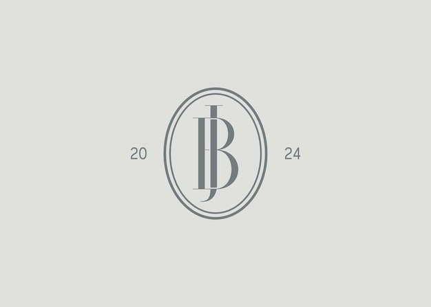 Logotipo abstracto de las letras iniciales J y B para la marca y los logotipos comerciales