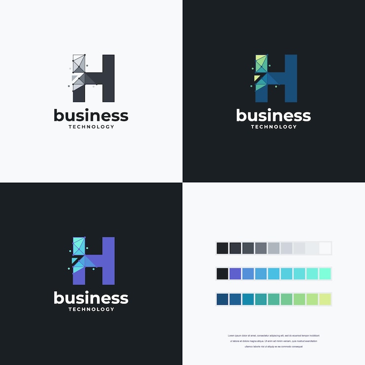 Vector logotipo abstracto lettermark concepto de logotipo de inicio de tecnología innovadora