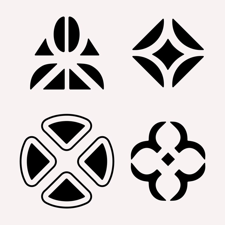 Logotipo abstracto Logotipos geométricos abstractos Diseño del conjunto de iconos
