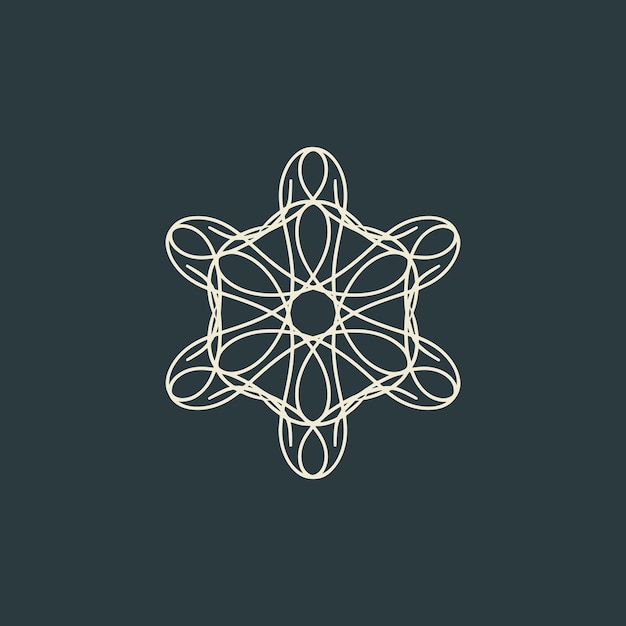 logotipo abstracto de mandala floral amarillo claro y gris oscuro adecuado para adornos elegantes y lujosos