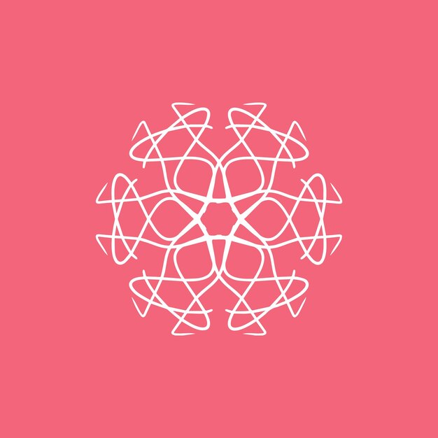 logotipo abstracto de mandala floral blanco y rosa adecuado para un símbolo ornamental elegante y lujoso