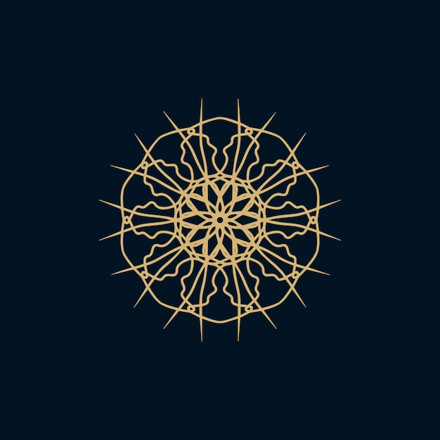 logotipo abstracto de mandala floral dorado y negro adecuado para un símbolo ornamental elegante y lujoso