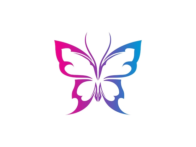 Logotipo abstracto de mariposa vectorial colorido