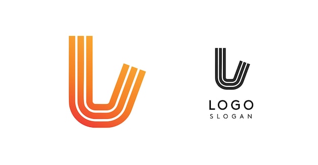 Logotipo abstracto que forma una letra geométrica única v diseño minimalista y moderno ideal para la marca