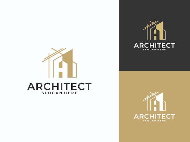 Vector logotipo abstracto de renovación de viviendas, combinación de logotipo de arquitecto letra a